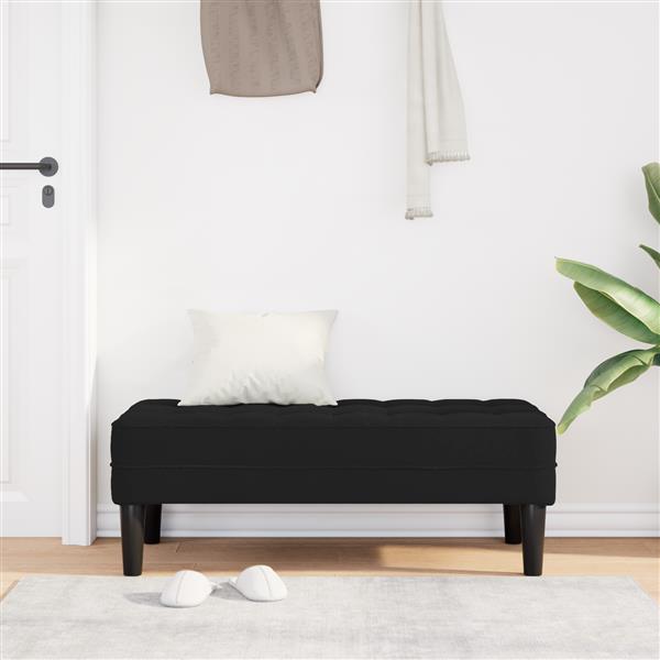 Grote foto vidaxl bank zwart 113 x 57 x 39 cm fluweel huis en inrichting overige huis en inrichting