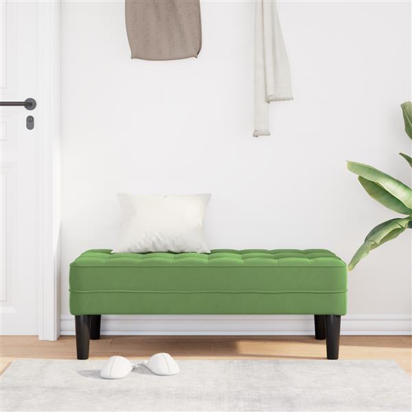Grote foto vidaxl bank lichtgroen 113 x 57 x 39 cm fluweel huis en inrichting overige huis en inrichting