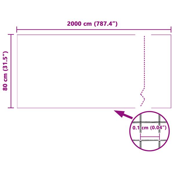 Grote foto vidaxl horrengaas wit 80 x 2000 cm staal tuin en terras hekken en schuttingen