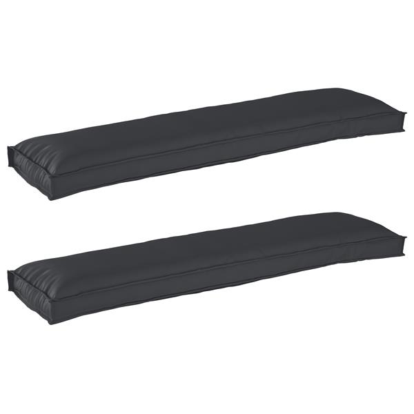 Grote foto vidaxl pallet kussen set 2 pcs zwart 150 x 40 x 8 cm stof huis en inrichting woningdecoratie