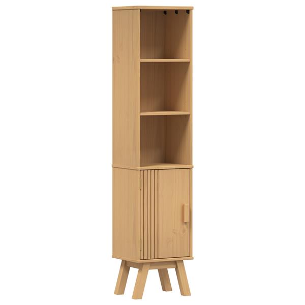Grote foto vidaxl badkamer kast olden bruin 35 x 30 x 159 cm massief grenenhout huis en inrichting complete badkamers