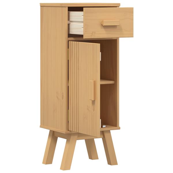 Grote foto vidaxl badkamer kast olden bruin 35 x 30 x 90 cm massief grenenhout huis en inrichting complete badkamers