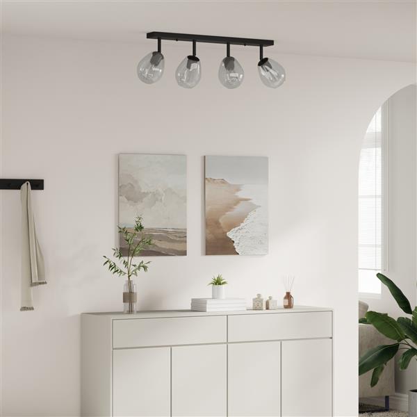 Grote foto vidaxl plafondspot zwart 70 x 13 x 26 cm glas en metaal huis en inrichting overige