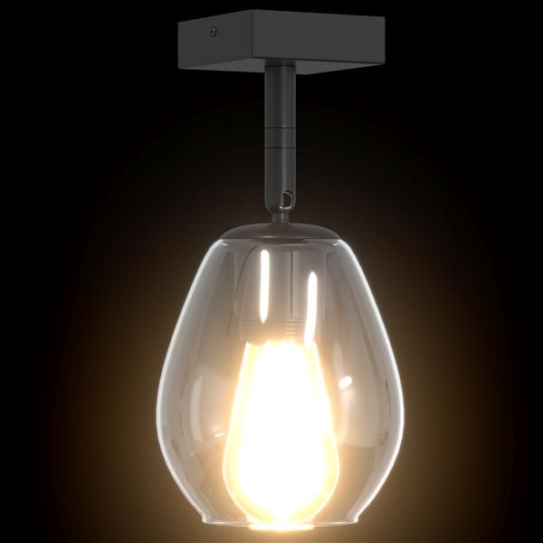 Grote foto vidaxl plafondspot zwart 13 x 13 x 26 cm glas en metaal huis en inrichting overige