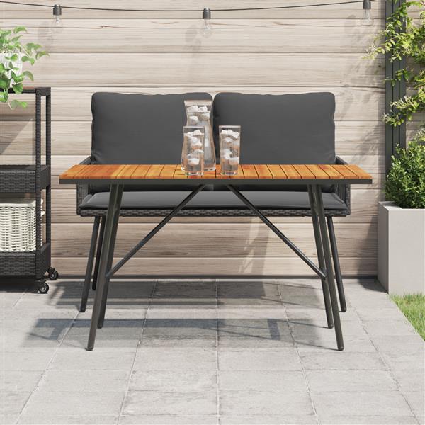 Grote foto vidaxl eettafel bruin 110 x 55 x 62 cm massief acaciahout tuin en terras tuinmeubelen
