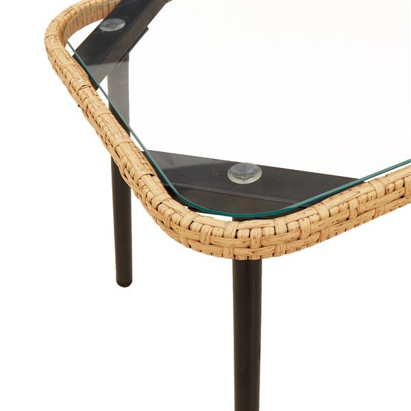 Grote foto vidaxl salontafel bruin en zwart 90 x 45 x 43 cm poly rattan en glas tuin en terras tuinmeubelen