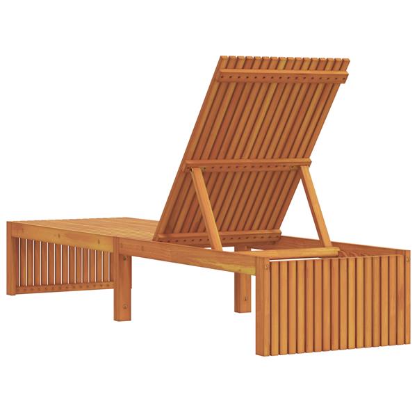 Grote foto vidaxl ligstoel 1 persoon bruin 200 x 55 x 94cm massief acaciahout tuin en terras tuinmeubelen