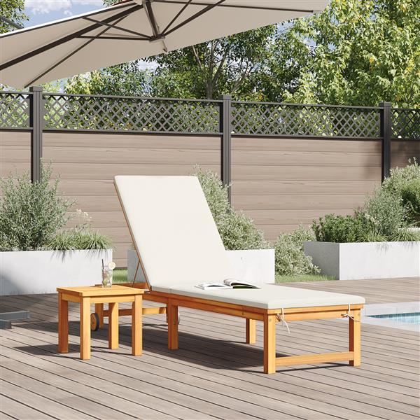 Grote foto vidaxl ligstoel 1 persoon bruin 53 x 202 x 89cm massief acaciahout tuin en terras tuinmeubelen