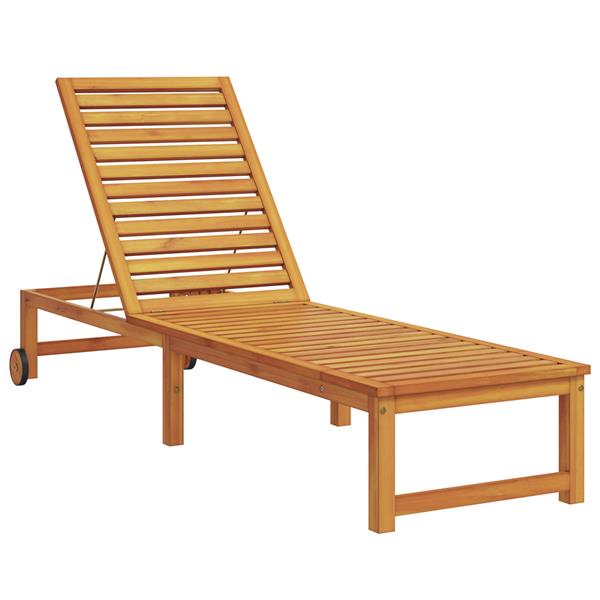 Grote foto vidaxl ligstoel 1 persoon bruin 53 x 202 x 89cm massief acaciahout tuin en terras tuinmeubelen