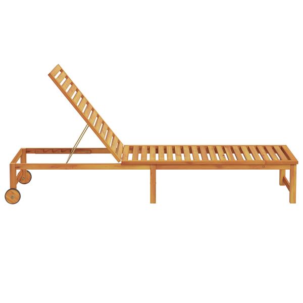 Grote foto vidaxl ligstoel 1 persoon bruin 53 x 202 x 89cm massief acaciahout tuin en terras tuinmeubelen