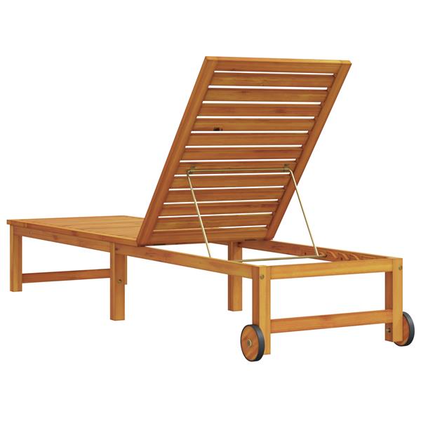 Grote foto vidaxl ligstoel 1 persoon bruin 53 x 202 x 89cm massief acaciahout tuin en terras tuinmeubelen