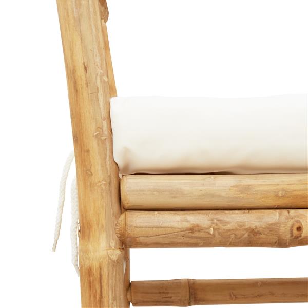 Grote foto vidaxl tuinbank met kussen bruin 110 x 38 x 65cm bamboe tuin en terras tuinmeubelen