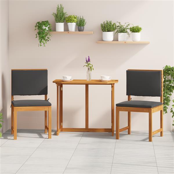 Grote foto vidaxl tuinstoel 2 pcs bruin 50 x 50 x 91cm massief acaciahout tuin en terras tuinmeubelen