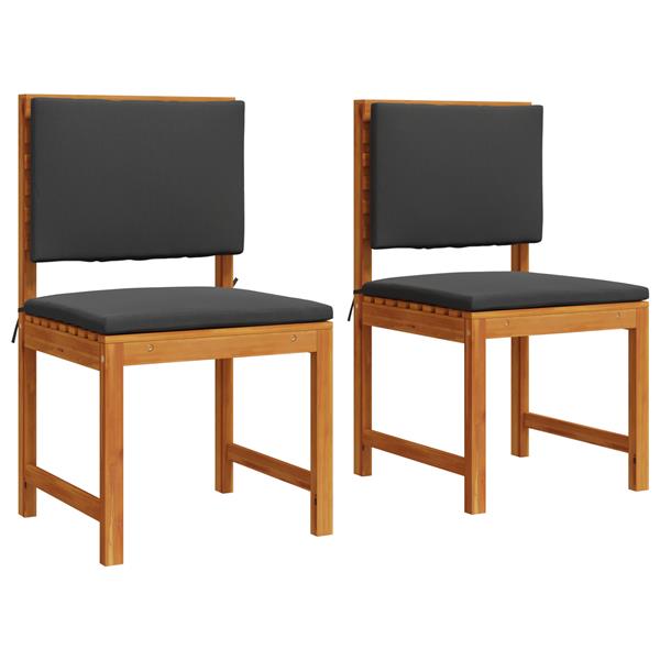 Grote foto vidaxl tuinstoel 2 pcs bruin 50 x 50 x 91cm massief acaciahout tuin en terras tuinmeubelen