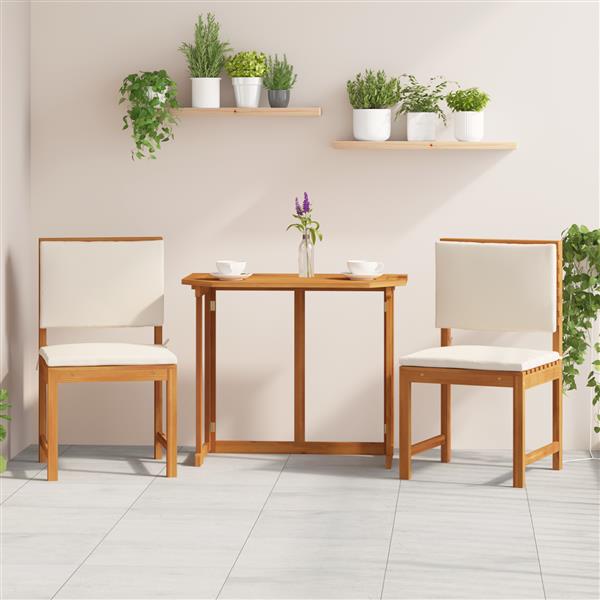 Grote foto vidaxl armloze tuinstoel 2 pcs bruin 50 x 50 x 91cm massief acaciahout tuin en terras tuinmeubelen