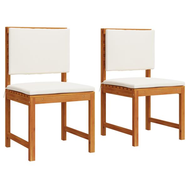 Grote foto vidaxl armloze tuinstoel 2 pcs bruin 50 x 50 x 91cm massief acaciahout tuin en terras tuinmeubelen