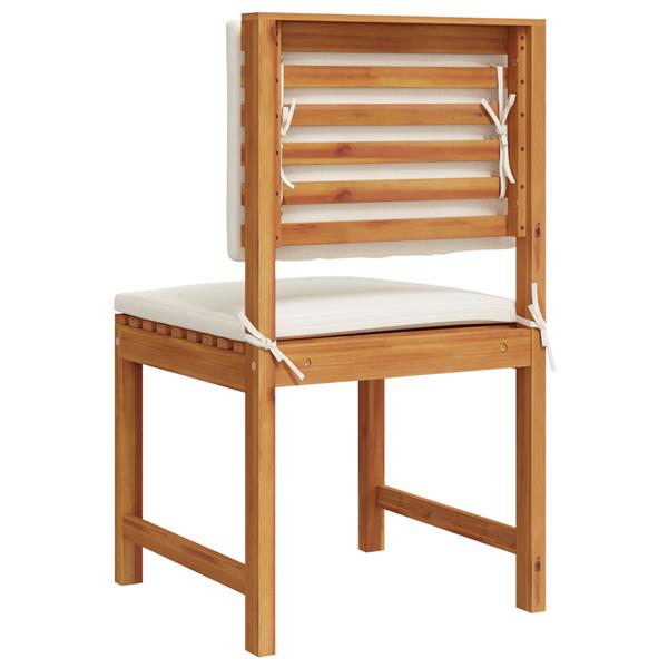 Grote foto vidaxl armloze tuinstoel 2 pcs bruin 50 x 50 x 91cm massief acaciahout tuin en terras tuinmeubelen