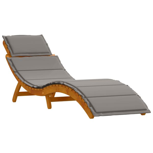 Grote foto vidaxl ligbed 2 persoon 2 pcs grijs 184 x 55 x 64cm massief acaciahout tuin en terras tuinmeubelen