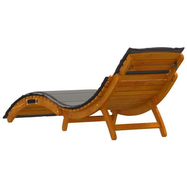 Grote foto vidaxl ligbed 2 persoon 2 pcs grijs 184 x 55 x 64cm massief acaciahout tuin en terras tuinmeubelen