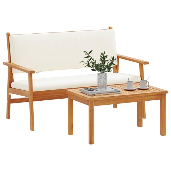 Grote foto vidaxl tuin sofa set 2 pcs bruin massief acaciahout tuin en terras tuinmeubelen