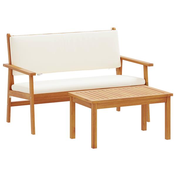 Grote foto vidaxl tuin sofa set 2 pcs bruin massief acaciahout tuin en terras tuinmeubelen