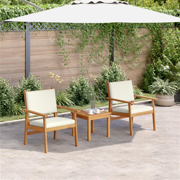 Grote foto vidaxl tuin sofa set 3 pcs bruin 45 x 45 x 38cm massief acaciahout tuin en terras tuinmeubelen