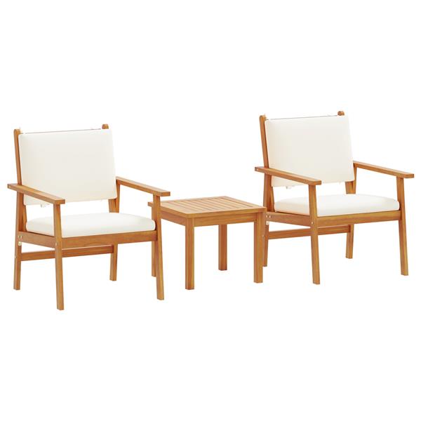 Grote foto vidaxl tuin sofa set 3 pcs bruin 45 x 45 x 38cm massief acaciahout tuin en terras tuinmeubelen