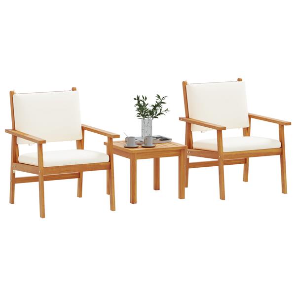 Grote foto vidaxl tuin sofa set 3 pcs bruin 45 x 45 x 38cm massief acaciahout tuin en terras tuinmeubelen