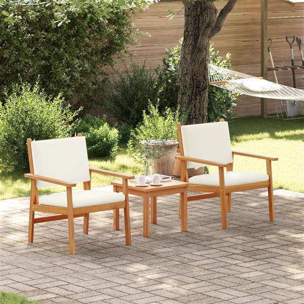 Grote foto vidaxl tuin sofa set 3 pcs bruin 45 x 45 x 38cm massief acaciahout tuin en terras tuinmeubelen