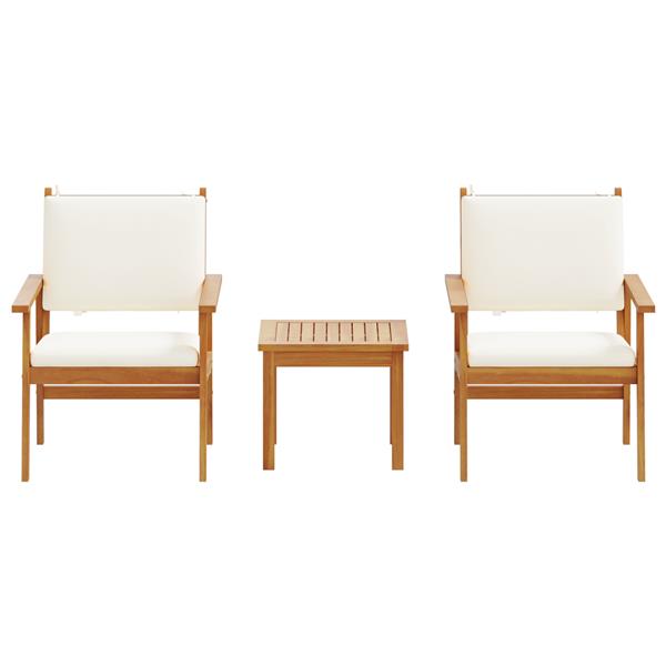 Grote foto vidaxl tuin sofa set 3 pcs bruin 45 x 45 x 38cm massief acaciahout tuin en terras tuinmeubelen