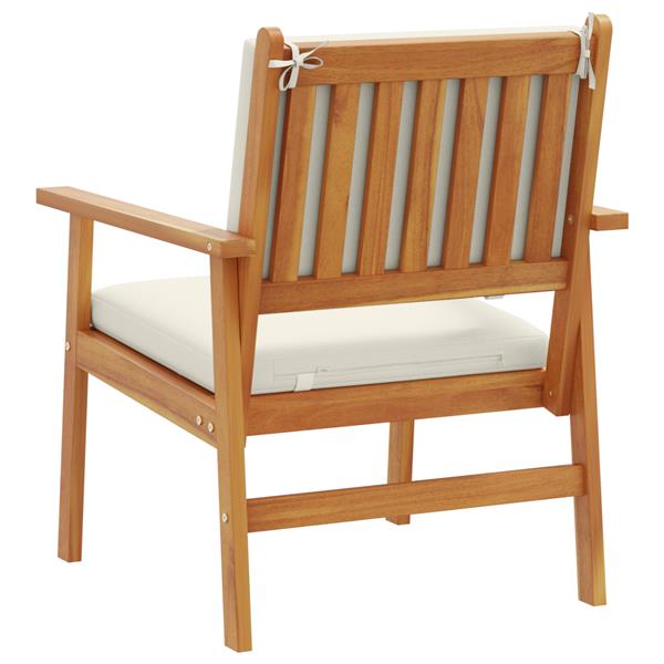 Grote foto vidaxl tuinstoel met kussen 2 pcs bruin massief acaciahout tuin en terras tuinmeubelen