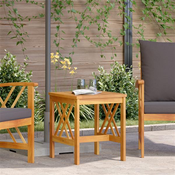 Grote foto vidaxl bijzettafel bruin massief acaciahout tuin en terras tuinmeubelen