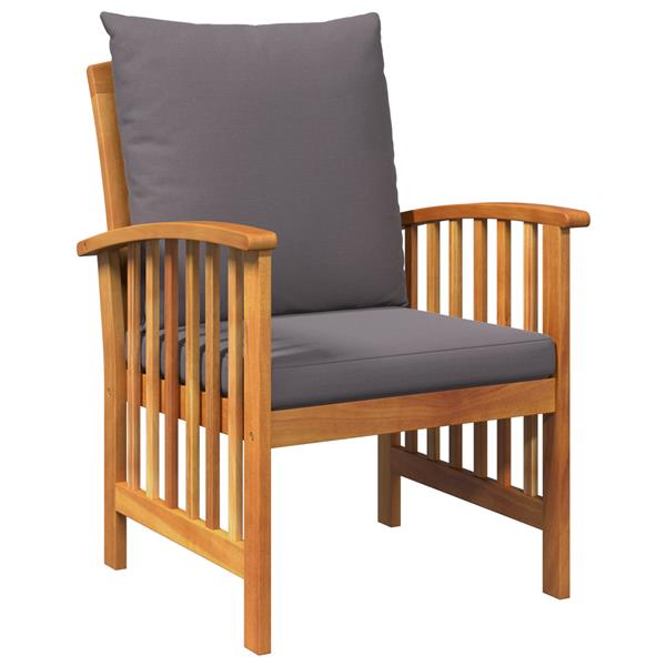 Grote foto vidaxl tuin sofa set met kussen 3 pcs bruin massief acaciahout tuin en terras tuinmeubelen