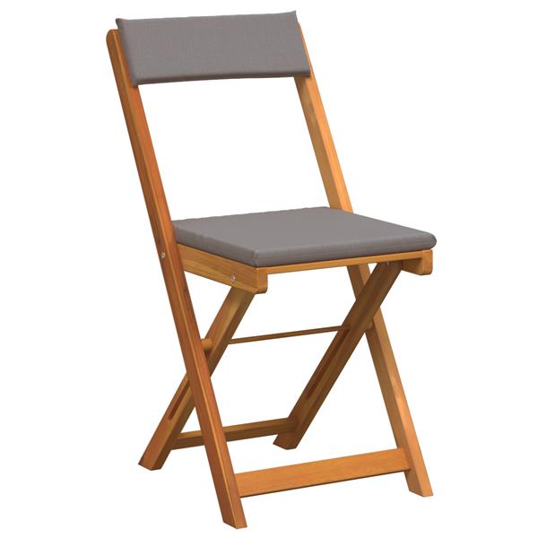 Grote foto vidaxl tuin bistro set met kussen 3 pcs bruin massief acaciahout tuin en terras tuinmeubelen