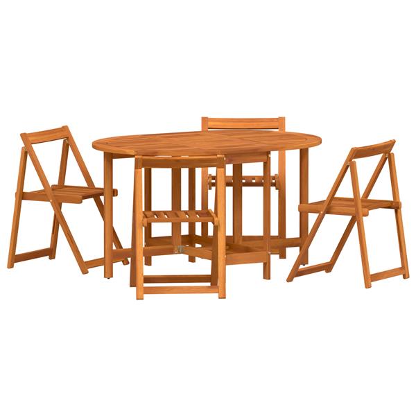 Grote foto vidaxl tuinstafel 5 pcs bruin 110 x 60 x 72 cm massief acaciahout tuin en terras tuinmeubelen