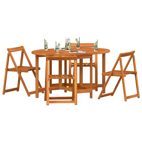 Grote foto vidaxl tuinstafel 5 pcs bruin 110 x 60 x 72 cm massief acaciahout tuin en terras tuinmeubelen
