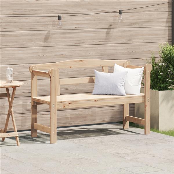 Grote foto vidaxl buitenbank bruin 119 x 76 x 44cm stevig vurenhout tuin en terras tuinmeubelen