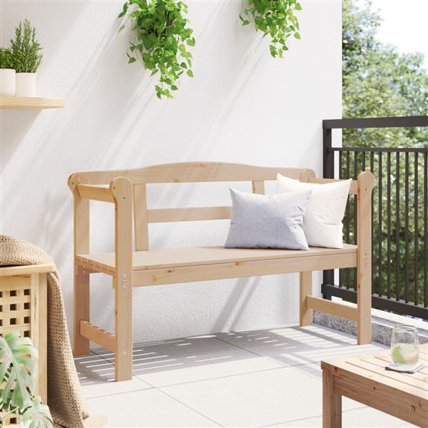 Grote foto vidaxl buitenbank bruin 119 x 76 x 44cm stevig vurenhout tuin en terras tuinmeubelen