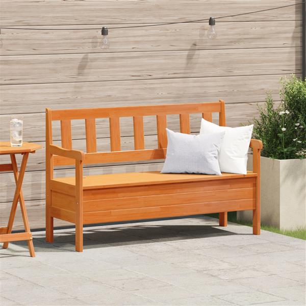Grote foto vidaxl buitenbank bruin 119 x 76 x 44cm massief grenenhout tuin en terras tuinmeubelen