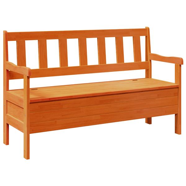 Grote foto vidaxl buitenbank bruin 119 x 76 x 44cm massief grenenhout tuin en terras tuinmeubelen