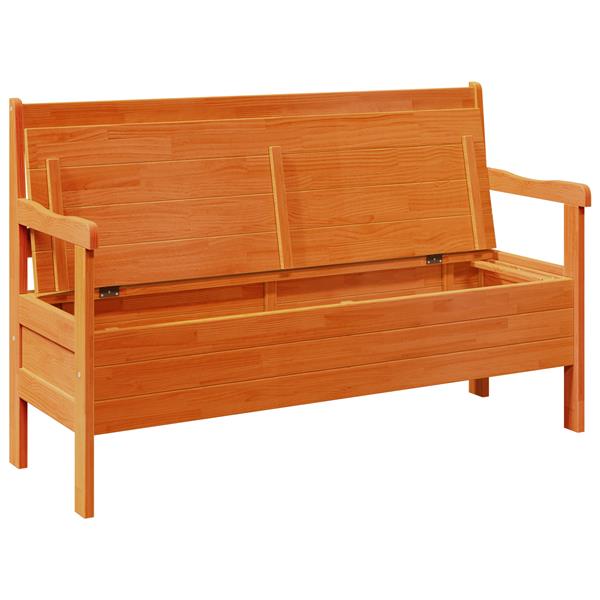 Grote foto vidaxl buitenbank bruin 119 x 76 x 44cm massief grenenhout tuin en terras tuinmeubelen