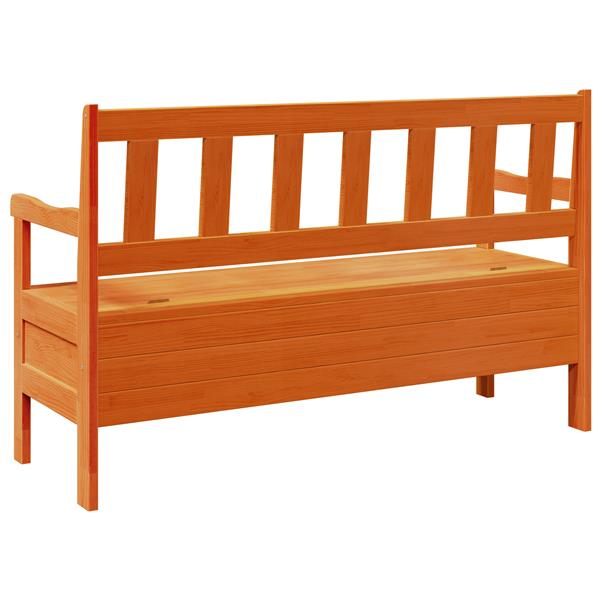 Grote foto vidaxl buitenbank bruin 119 x 76 x 44cm massief grenenhout tuin en terras tuinmeubelen
