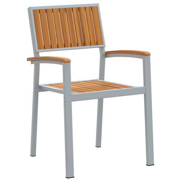Grote foto vidaxl tuinstoel 2 pcs bruin 56 x 57 x 87cm massief acaciahout tuin en terras tuinmeubelen