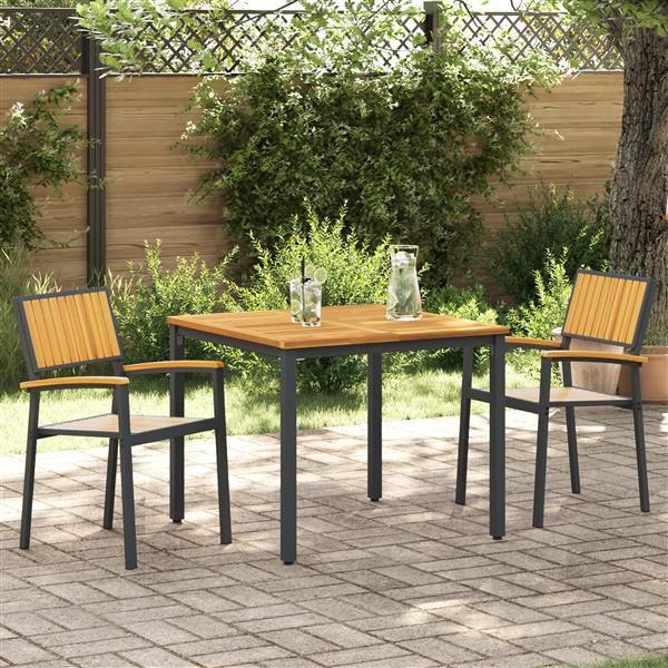 Grote foto vidaxl tuinstoel 2 pcs bruin 56 x 57 x 87cm massief acaciahout tuin en terras tuinmeubelen