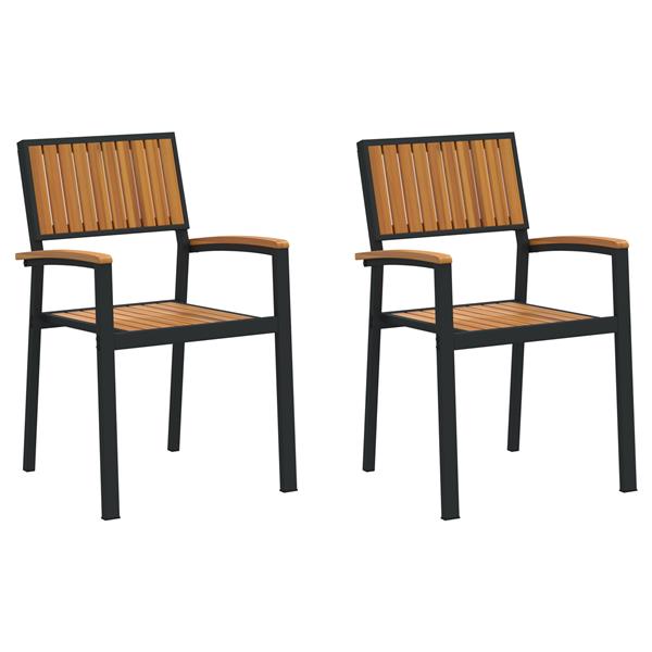 Grote foto vidaxl tuinstoel 2 pcs bruin 56 x 57 x 87cm massief acaciahout tuin en terras tuinmeubelen