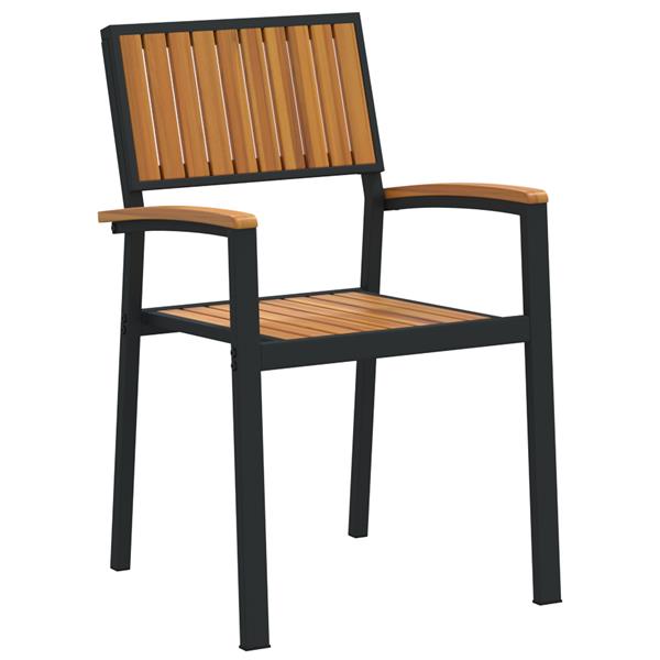 Grote foto vidaxl tuinstoel 2 pcs bruin 56 x 57 x 87cm massief acaciahout tuin en terras tuinmeubelen