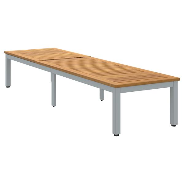 Grote foto vidaxl ligbed 1 persoon grijs 200 x 55 x 35cm massief acaciahout tuin en terras tuinmeubelen