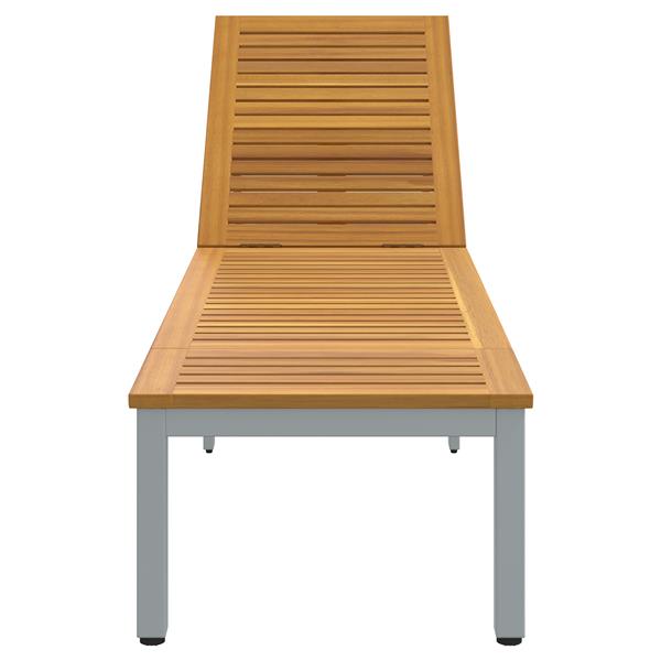 Grote foto vidaxl ligbed 1 persoon grijs 200 x 55 x 35cm massief acaciahout tuin en terras tuinmeubelen