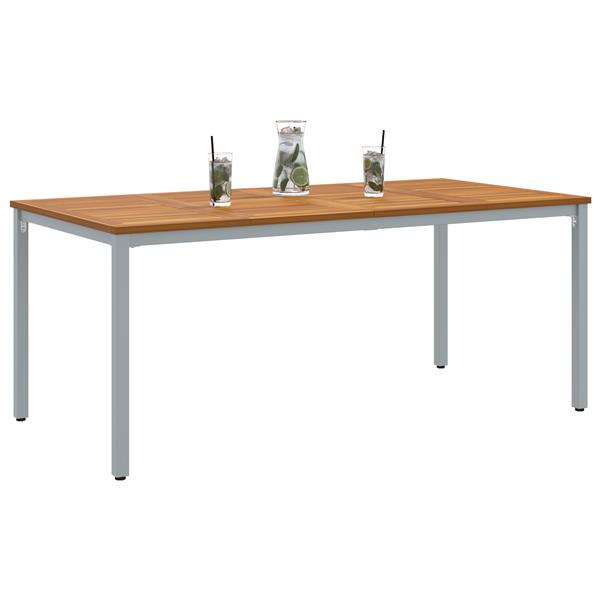Grote foto vidaxl buitentafels natuurlijk en grijs 180 x 90 x 75 cm tuin en terras tuinmeubelen
