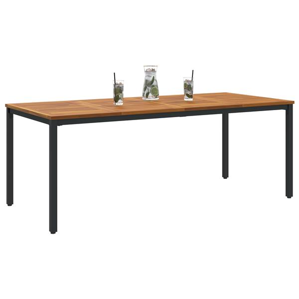 Grote foto vidaxl buitentafels naturel en zwart 200 x 90 x 75 cm tuin en terras tuinmeubelen